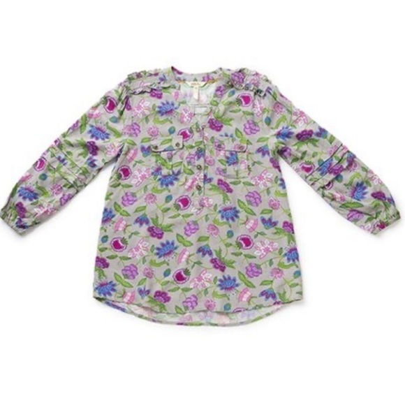 Matilda Jane Gray & Fuchsia Thinking Out Loud Floral Split Neck Popover Top - Picture 11 of 11